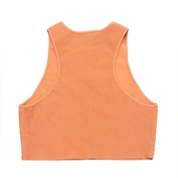 Babaton Sculpt Knit Racer Cropped Tank in coral - size 2XL - Picture 5 of 9